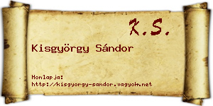 Kisgyörgy Sándor névjegykártya